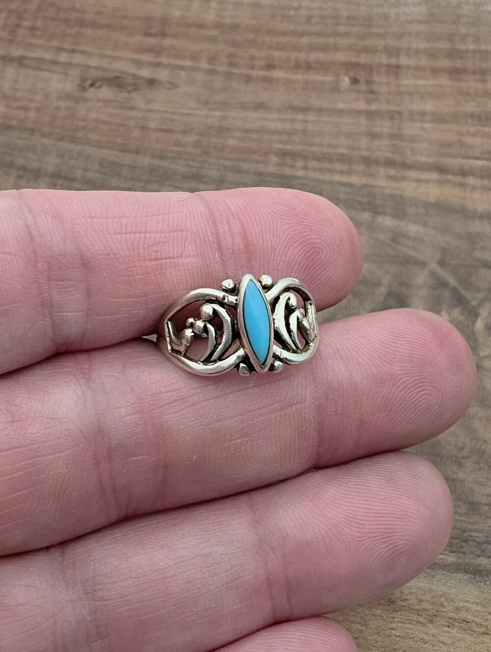 Vintage Silver Cloud Inc Sterling 925 Turquoise Native Southwest Style Ring 7